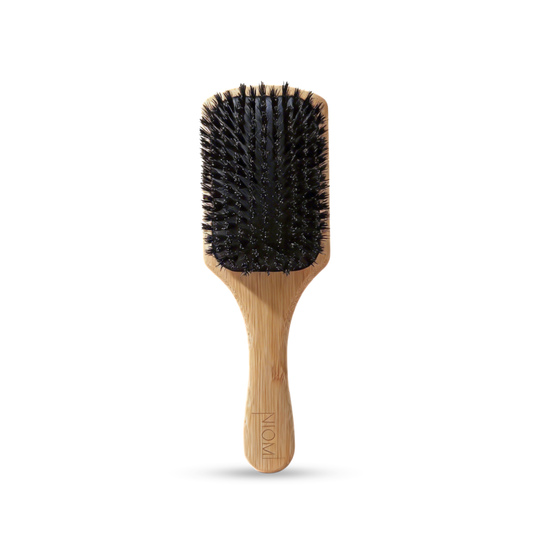 Bamboo Paddle Hairbrush with Boar Hair Bristles
