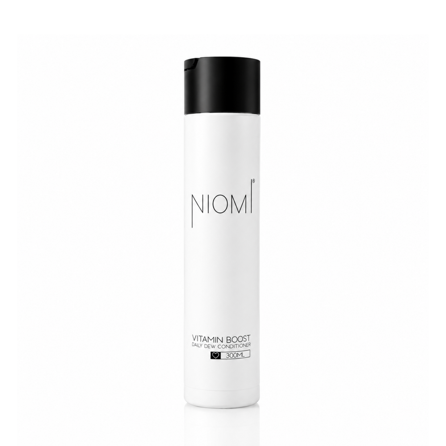 A 300ml white bottle of NIOMI Vitamin Boost Daily Dew Conditioner with a black cap, centered on a white background.