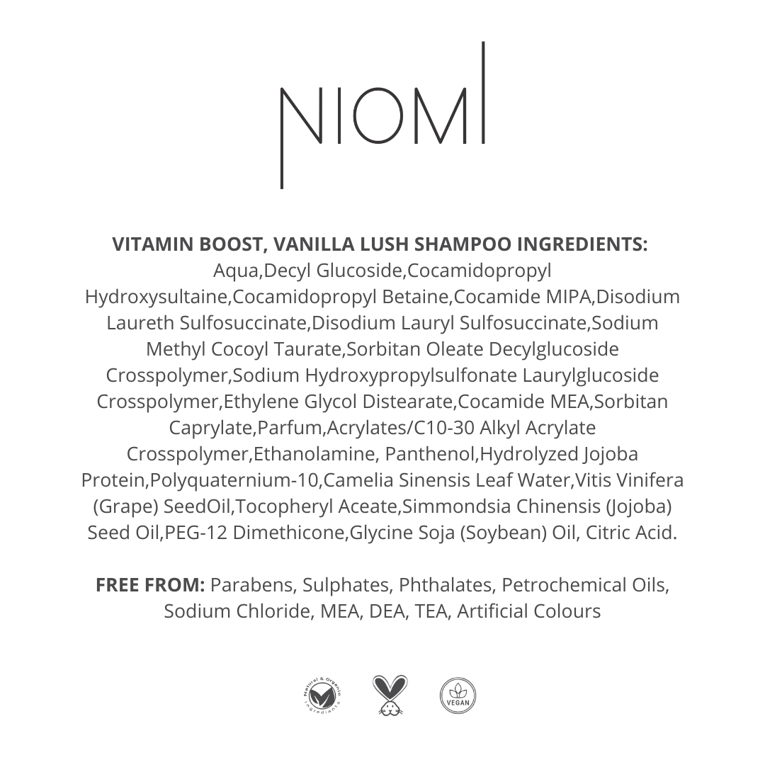NIOMI Vanilla Lush, Vitamin Boost Shampoo 250ml